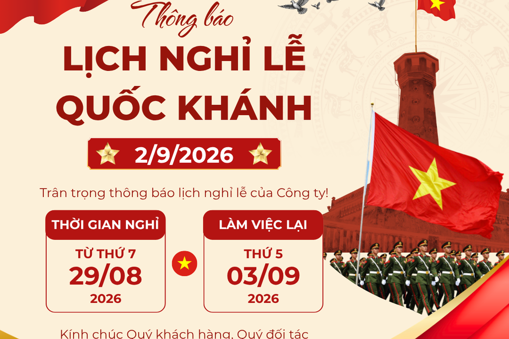 📢 NOTICE OF VIETNAM NATIONAL DAY HOLIDAY – SEPTEMBER 2, 2026